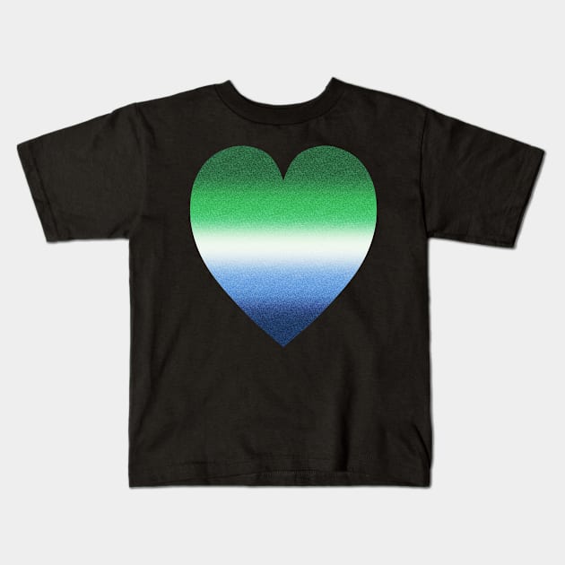 Gay Male Pride Heart Kids T-Shirt by JustGottaDraw